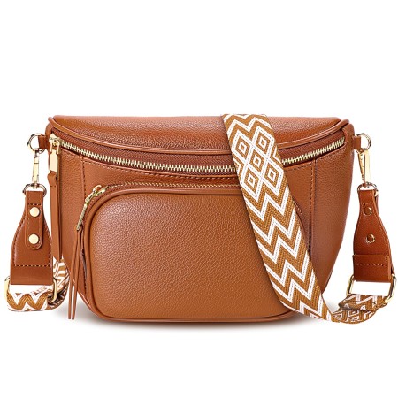 ISEYOU Sac Bandoulière Femme, Sac a Main Femmes Bandoulieres en Cuir PU avec Sangle Bohème Détachable et Réglable, Petit Sacs Portés Épaule Femme avec 3 Porte-cartes et Poches Multiples