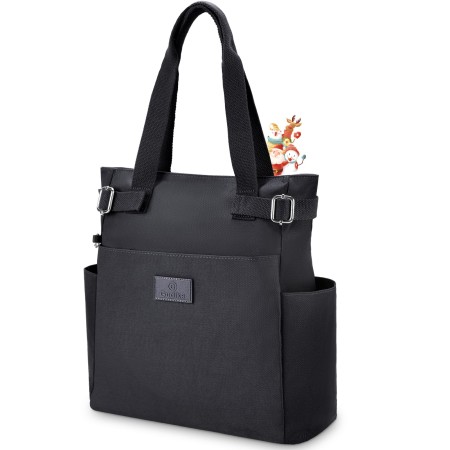 ISEYOU Borsa Tracolla Donna Grande, Tote Bag con Cerniera, Borse Donna a Mano in Nylon Leggero, Tessuto Oxford Impermeabile Shopper con Tasche Multiple, per Shopping Viaggi Lavoro Università