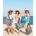 ISEYOU Borsa Mare Grande XXL Famiglia, Borsa Spiaggia con Chiusura Zip e Impermeabile, Leggera e Pieghevole, Multitasche ad Ampia Capacità Borsa Tracolla Donna per Shopping, Viaggio, Campeggio