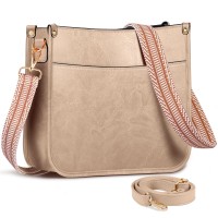 ISEYOU Borsa Tracolla Donna, Borsa a Tracolla in Morbida Pelle PU con Due Spallacci Regolabili Rimovibili Alla Moda, Khaki Crossbody Bag per Lavoro Quotidiano, Shopping, Appuntamenti, Viaggi