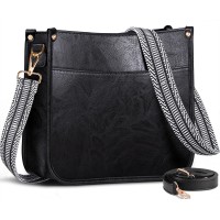 ISEYOU Borsa Tracolla Donna, Borsa a Tracolla in Morbida Pelle PU con Due Spallacci Regolabili Rimovibili Alla Moda, Nero Crossbody Bag per Lavoro Quotidiano, Shopping, Appuntamenti, Viaggi