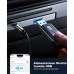 ISEYOU Aux Bluetooth Auto, Ricevitore Bluetooth 5.3 con Jack da 3,5mm per Chiamate in Vivavoce e Ascolto di Musica, Plug&Play Luce RGB per Auto Audio Domestico Black